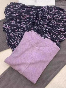 【门店198！】欧洲站春夏新款简约紫色气质高级感针织小衫外套女
