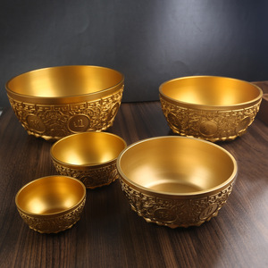 黄铜碗纯铜聚宝盆摆件黄铜日进斗金米缸客厅财家用实心加厚铜盆缸