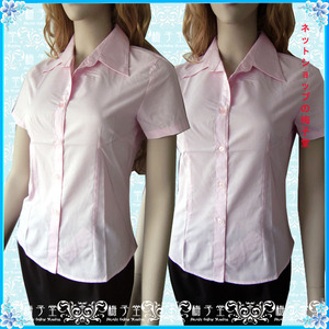 制服女裝短袖衬衫/粉红色天丝棉襯衫(收腰款)白領学生均可选