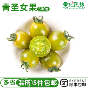 青色圣女果新鲜绿宝石小番茄500g樱桃西红柿水果西餐沙拉蔬菜食材