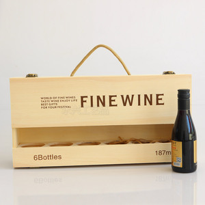 厂家直销六支装红酒187ml木盒6只装新款高档小瓶葡萄酒包装盒