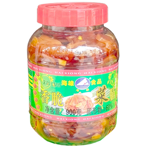 海雄食品香脆菜脯900g酱香萝卜干海南特产瓶装榨菜包装常温