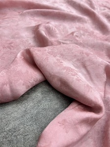 新品草色系列粉色真丝镂空花罗面料宽幅1.4米高定连衣裙小衫吊带