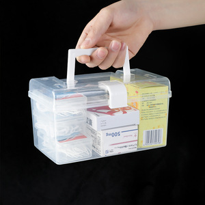 医药箱应急备用小药箱收纳盒透明手提药品盒桌面收纳箱杂物收纳盒