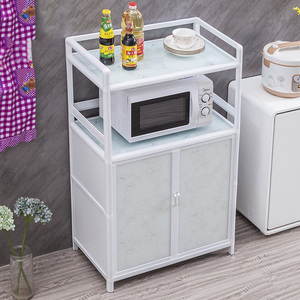 碗柜家用厨房柜子置物架经济型铝合金橱柜简易组装烤箱收纳储物柜