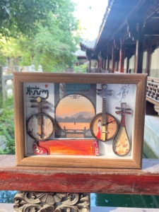 中国古风文创工艺品相框书架摆件杭州西湖纪念品特色礼物送给老外