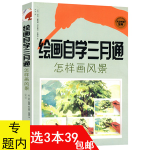 【3本39包邮】绘画自学三月通怎样画风景油画速写水粉水彩零基础现代写意风景画入门教程万物我画色彩造型画法技法的高度书籍