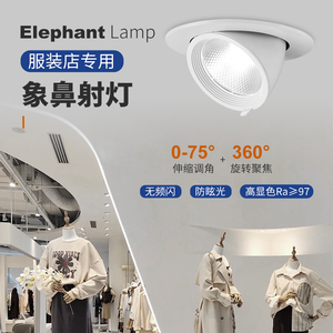 高显色97象鼻射灯led嵌入式30w45000K服装店铺商超商业专用聚光灯