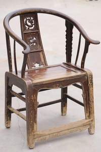 老椅子旧家具明清圈椅古董木艺老物件雕花太师椅榆木收藏