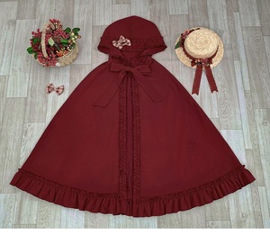 洛丽塔浆果少女斗篷发带围裙小物复古小红帽lolita圣诞新年cso服