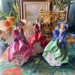 西洋古董royal doulton 优雅高贵精致贵妇 彩色套系 瓷偶娃娃现货