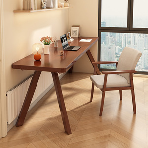 纯实木书桌成人家用办公桌椅子一套卧室轻奢简约现代电脑桌长条桌