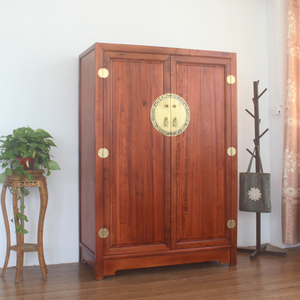 新中式香樟木大衣柜简约现代实木衣橱明清古典红木家具卧室整体装