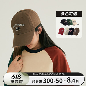 女大童帽子2024新款初中生美式复古秋款大头围显脸小鸭舌帽棒球帽