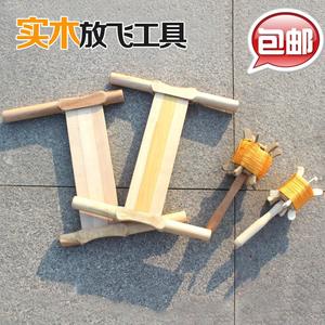 潍坊风筝传统放飞工具 实木木头拐子风筝线拐 大号之字拐正品包邮