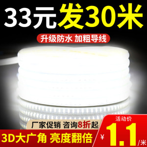 灯带220v户外防水自粘霓虹超亮装饰室外客厅家用吊顶led线形灯条