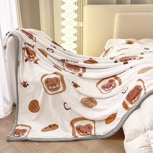 珊瑚绒毯子床单不掉毛单层双面绒毛毯盖毯加厚冬季铺床双人绒被单