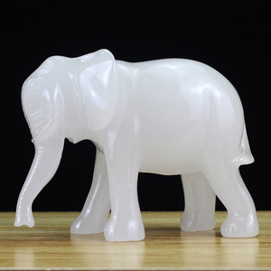 招财大象摆件中式办公室桌面装饰品吸水象摆设一对可爱小象工艺品