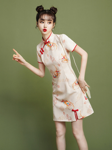 中国风改良旗袍2024夏季新潮连衣裙日常小个子现代年轻款气质高端