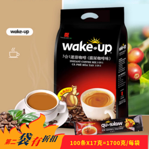 越南进口wakeup威拿猫屎咖啡味3合1速溶咖啡粉袋装100条1700g