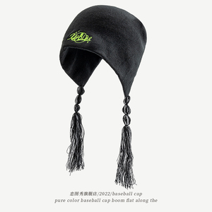暗黑风针织毛线帽子男女款秋冬季韩国复古潮牌时尚包头帽冷帽保暖
