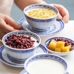 糖水碗广式姜撞奶碗双皮奶专用碗商用陶瓷碗景德镇青花瓷甜品碗