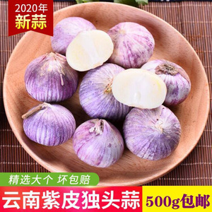 云南特产紫皮大蒜独头蒜新鲜蔬菜调味料干蒜头1斤 湿新黑蒜大个