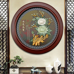 中式木雕挂件玉雕装饰画客厅走廊过道入户玄关沙发背景墙挂画招财