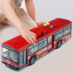 儿童益智公交车公共小汽车宝宝讲故事小孩开门巴士校车男孩玩具车