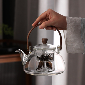 玻璃煮茶泡茶壶蒸汽喷淋式耐高温普洱茶专用煮茶器家用蒸煮一体壶
