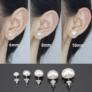 扁圆珍珠耳钉女时尚新款防过敏塑料耳针养耳洞树脂胶针耳饰耳骨钉