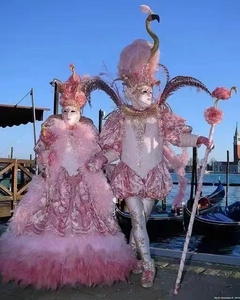 粉色火烈鸟威尼斯巡游狂欢游乐园演出服