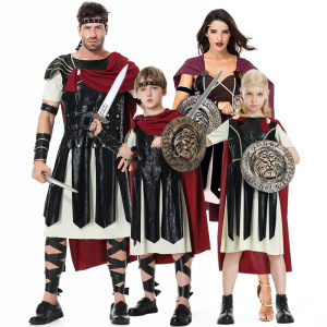 万圣节儿童服装 古希腊战神 罗马女战士 成人男COS斯巴达勇士服装