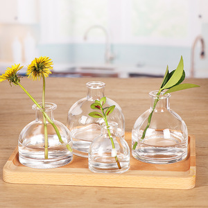 欧式半圆玻璃花瓶创意鲜花插花瓶摆件家居装饰桌面绿萝水培植物瓶