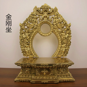 尼泊尔密宗藏传纯铜金刚坐佛龛七寸一尺佛像底座须弥坛佛台