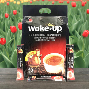 正品越南wakeup猫屎咖啡味原装进口三合一速溶咖啡粉冲饮品coffee