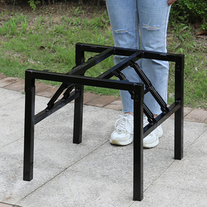 吃饭桌架子 桌腿桌脚支架 正方形桌腿 简易折叠桌架 可折叠桌子腿