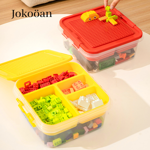 乐高积木收纳盒透明小颗粒玩具收纳箱儿童拼装零件多层分格整理盒