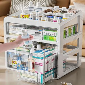医药箱家用家庭抽屉式多层医用收纳盒宝宝药箱分格分装药品整理盒