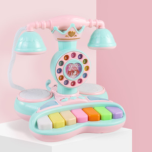 儿童仿真电话机座机玩具手机男孩女宝宝婴儿益智早教01-2-3岁音乐