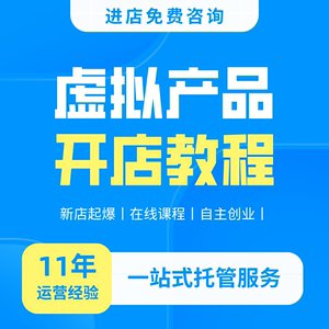 2024淘宝开店教程虚拟产品网店注册电商运营培训视频课程指导