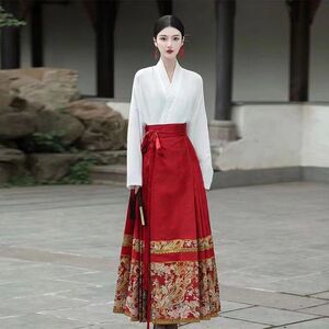 新中式复古红色马面裙敬酒服古典高级感中国风女装套装2024新款