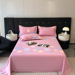 100新疆纯棉加厚磨毛单件斜纹床单1.8米床粉色全棉双人简约三件套