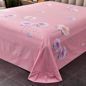 100新疆纯棉粉色玫瑰花加厚磨毛单件斜纹床单1.8米床全棉双人三件