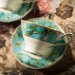 欧式杏花陶瓷咖啡杯套装骨瓷英式下午茶茶具套装精致杯碟家用美式