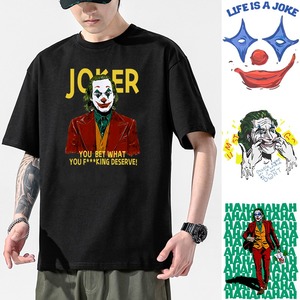 小丑t恤男joker希斯莱杰短袖联名蝙蝠侠欧美电影周边同款印花衣服
