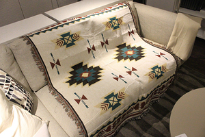 ins外贸原单北欧乡村几何外贸休闲棉毯装饰毯毛毯沙发毯地毯盖毯