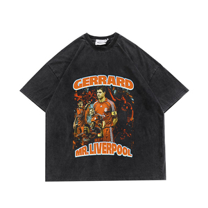 史蒂文杰拉德Steven Gerrard休闲百搭T恤重磅复古圆领短袖宽松棉