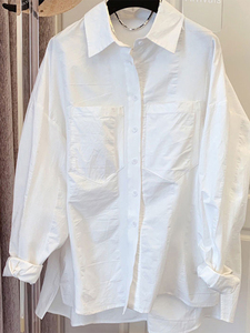 法式高级感白色衬衫女男友风宽松韩版衬衣设计感小众上衣早春新款