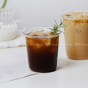 简约扩口宽矮高硼硅轻薄耐热玻璃咖啡杯奶茶拿铁美式自制创意饮品